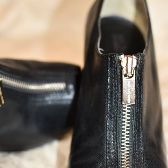 Leather Zipper Michael Kors Peep Toe Heels Peep Toe Booties Size 8 - Picture 6 of 11